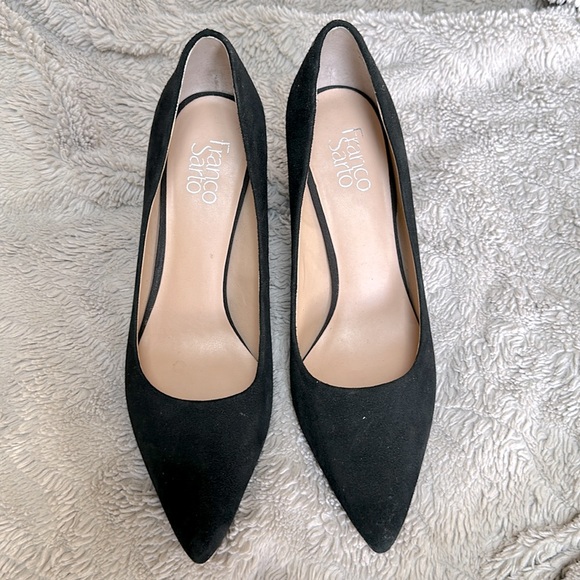 NWOB Franco Sarto Palma black suede block heel pumps - Picture 2 of 5